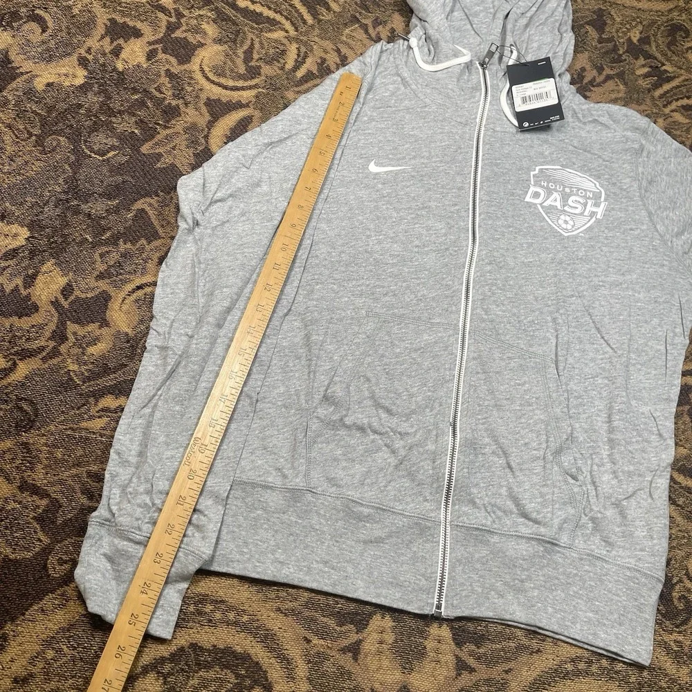 Nike Houston Dash NWSL Core Heather Gray Full Zip Hoodie Womens Size XL New